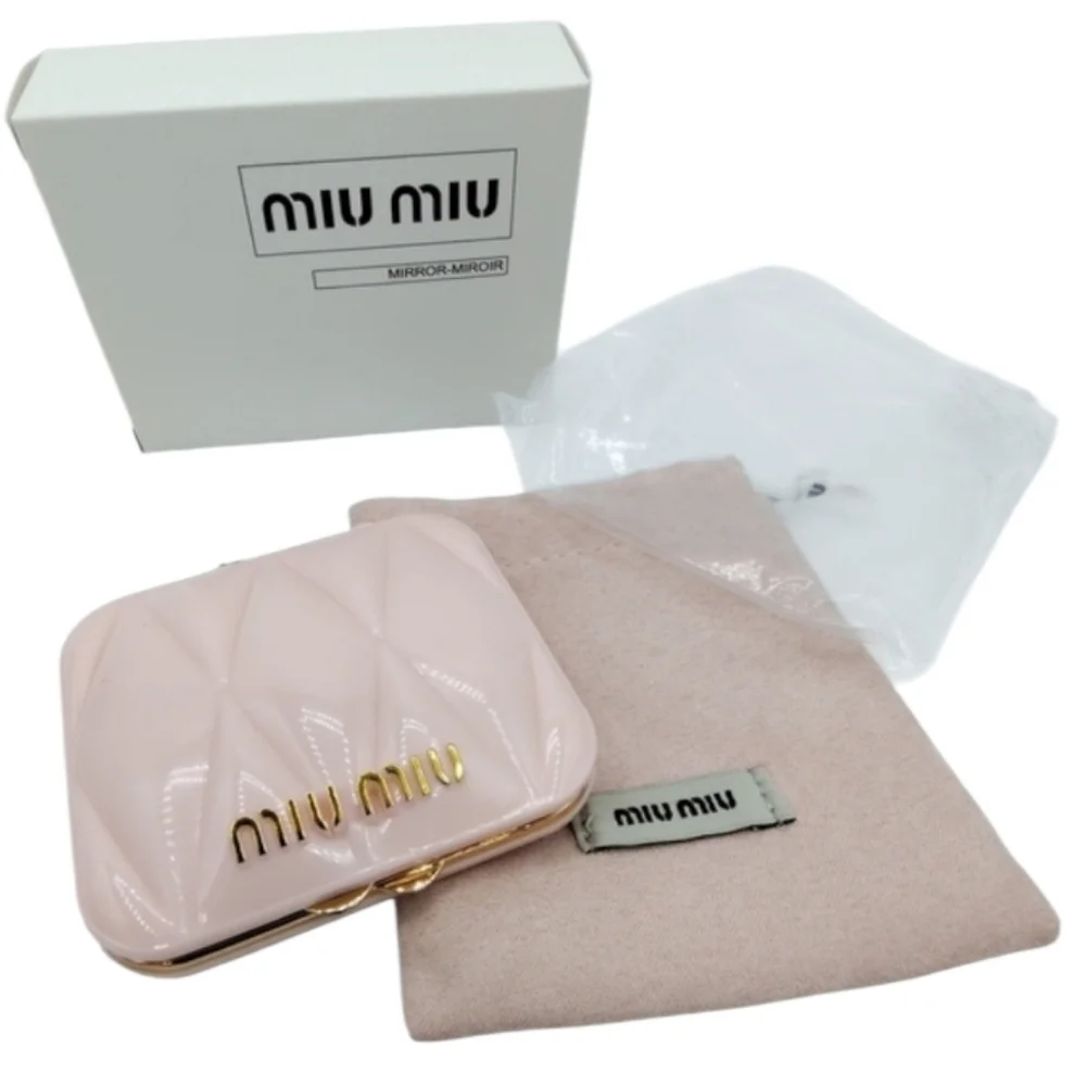 NIB Miu Miu Pink Matelassé Compact Mirror Dust Bag Box VIP GWP Beauty - Picture 5 of 7